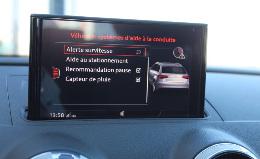 AUDI A3 SPORTBACK QUATTRO 2.0 TFSI S-Tronic SLINE 190 CH Caméra